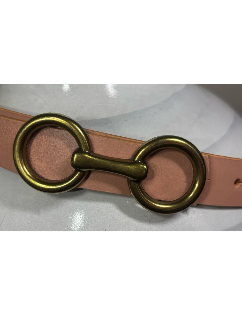 NWOT Anthropologie Chantal Leather Belt In Neutral  Size Small